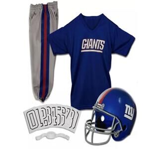 New York Giants NFL Youth Football Helmet and Uniform Set Size 6-8 Boys